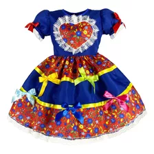 Vestido Junino Infantil Festa Junina Arraia + Tiara Chapéu