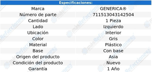 Manija Puerta Interior Izq Gris Plstico C/base Pickup 83-87 Foto 2