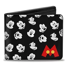 Cartera Plegable Con Hebilla Para Hombre Mickey Mouse, 4.0 X