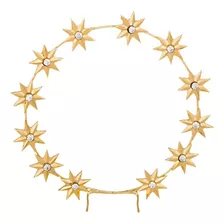 Auréola Com Estrelas Nossa Senhora Das Graças 10,5cm Dourada