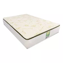 Colchon King Size Memory Foam Y Resortes Bamboo Bio Mattress Color Blanco/verde