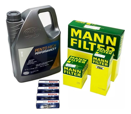 Kit Afinacion Vw Gol 09-18 Con Aceite Sintetico Mann Bosch Foto 2