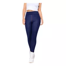 Calça Jeans Feminino Legging Imita Jeans Cos Alto De Cotton 