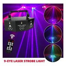 Proyector De Luz Láser De 9 Lentes Rgb Disco Party Dj Beam