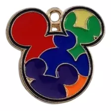 Dijes Para Realizar Bisuteria Paq 25 Pz Mickey Rompecabezas