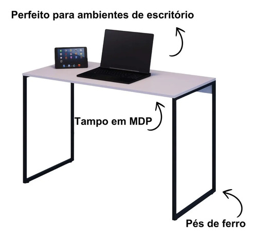 Kit 1 Mesa Econo Branca 120x60 + Cadeira Mesh