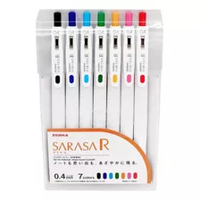 Set Zebra Sarasa R 0.4 Mm - 7 Colores Gel Original Japonés