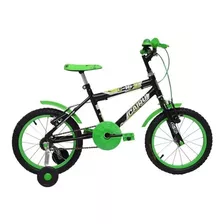 Bicicleta Infantil Aro 16 Cairu Preto E Verde