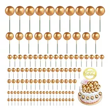 Cake Topper Gold Balls 110 Peças De Minibalões De Espuma Zci