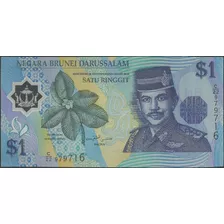 Brunei, 1 Ringgit 1996 P22 Plastico