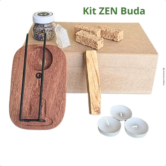 Kit Presente Zen Incensário Palo Santo Incenso Espiritual Palo Santo Buda