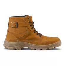 Bota Moto Masculina Em Couro Com Sola Emborrada Impermeavel