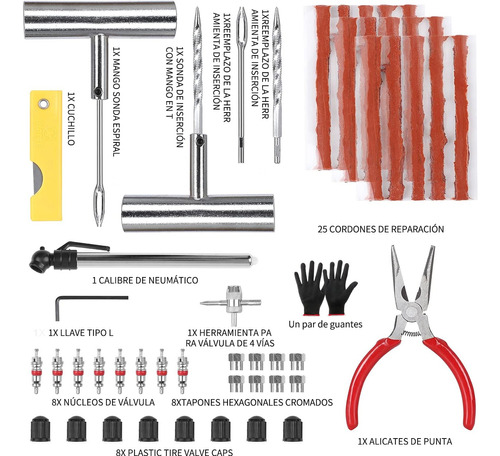 Estuche De Lujo De Reparacin Emergencia Llantas Autos Motos Foto 7