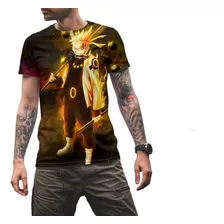 Camiseta Naruto Shippuden Luta Épica Anime Top Full 3d