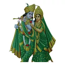 Pôster Gravura Imagem Papel Divindade Hindu Krishna Rada P1