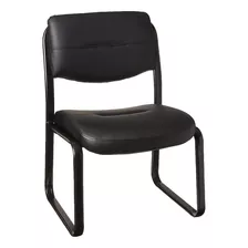 Silla Auxiliar Con Base De Trineo De Cuero En Color Negro