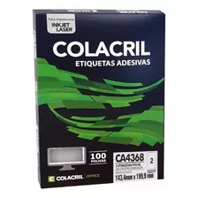 Etiqueta Adesiva A4 143,4x199,9 Ca4368 100 Fls Colacril