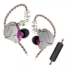 Fone De Ouvido In-ear Gamer Kz Auriculares Con Cable Zsn Pro With Mic Violeta