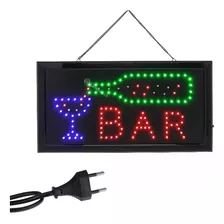 Placa Painel Letreiro Led Luminoso Em Escrita Bar Bivolt