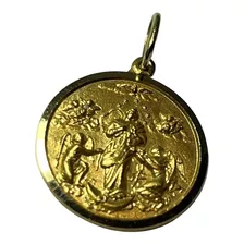 Medalla Oro 18 Quilates Virgen Desatanudos 17 Mm. Diametro 
