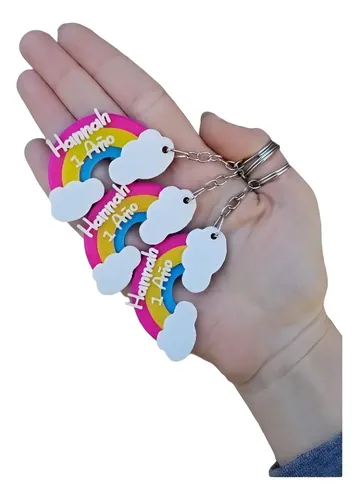Llaveros Arcoiris Souvenir Con Nombre Personalizado X5