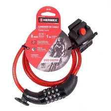 Cadena Seguridad Acerada Hermex Clave Reset Bicicleta Moto