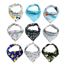 Babador Bandana Menino Kit C/10 E C/ 2 Botões Atacado