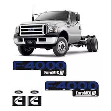 Kit Adesivos Ford F-4000 Euromec + Cummins Preto Resinados