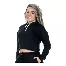 Blusa De Frio Cropped Curto Feminino Academia Liso Tumblr