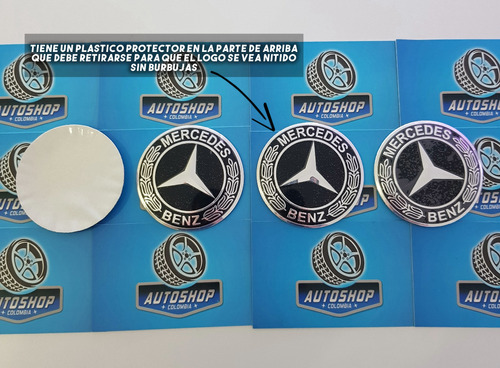 Emblemas Sticker Centro Rin Tapa Mercedes Benz Foto 3