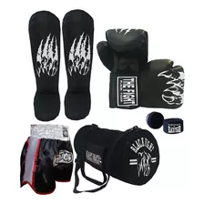 Kit Muay Thai.luva The Fight+ Caneleira+short+ Bolsa+ Bandag