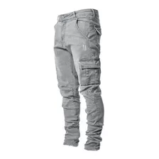 Calça Jeans Skinny Masculina Com Bolso Lateral