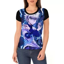 Camiseta/camisa Feminina Hunter X Hunter - Killua Thunder