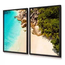 Quadro Decorativo Duo Escritório Quarto Vista Aérea Da Praia