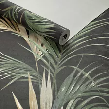 Papel De Parede Importado Vinílico Tropical Folhas Palmeira