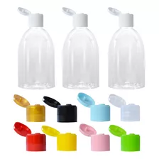 5 Frascos De Plástico 100ml Com Tampa Fliptop Kit Viagem