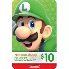 Tarjeta Nintendo Eshop $10 Usd Para Cuenta Usa