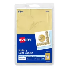 Etiqueta Dorada Avery 5868 Sello Notariado Diplomas