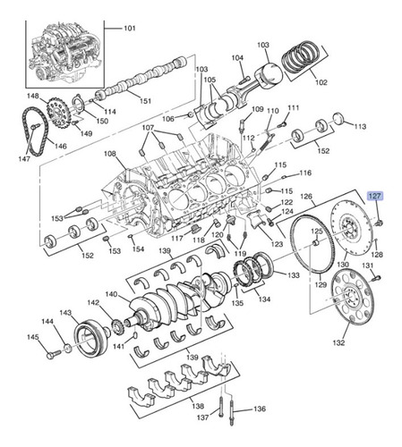 Tornillo Volante Motor Gmc Sierra 2500hd 8.1l 2001 Foto 4