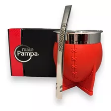 Mate Pampa Xl Con Bombilla Y Packaging Virola Cincelada 