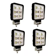 4 Farois De Milha 96 Led Extra Forte 288w Trator Caminhão 