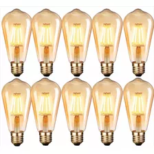 Pack X10 Ampolletas Filamento Led Edison 4w Retro Vintage Luz Luz Cálida