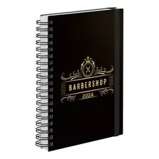 Agenda Comercial Plus Cabeleireiro Barber Shop Preto Ouro