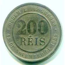 Moeda Brasileira República 200 Réis 1889 Níquel V045 L.4417