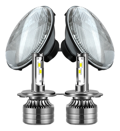 2pc 7 Pulgadas Redondo Faros Carcasa De Vidrio, H6024