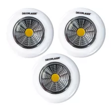 3 Mini Luminaria De Emergencia E Móveis Led Button C/3pilhas