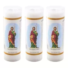 Kit C/3 Velas Votiva 7 Dias São Judas Tadeu - Emb Em Pvc