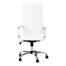 Silla Para Escritorio Gerencial Ecocuero - Aluminium Alta X2 Color Blanco