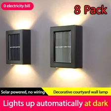 8pcs Luz Solar De Pared Jardín Exterior Luz Led