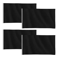 4 Piezas Bandera Negra Sólida De 3 X 5 Pies Banderas Negras 
